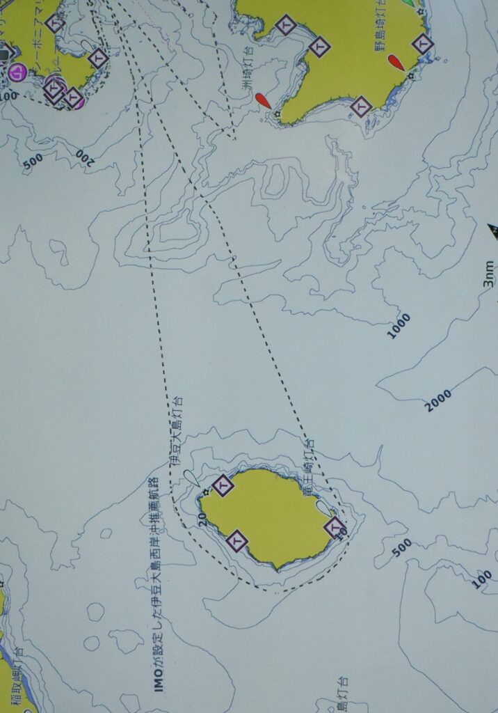 GPSの残る伊豆大島までの航跡の写真。